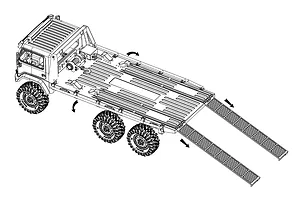 HobbyPlus 1/18 CR-18P 6X6 Flatbed Electric Brushed RTR RC Truck - Blue image 98941