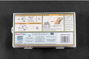 The back of a Trumpeter Master Tools Rivet Maker packaging, showing instructions, safety warnings, and product details on a dark background.