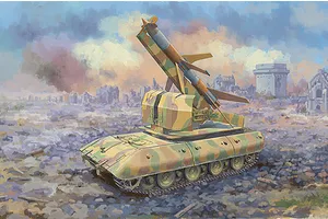 Trumpeter 1/35 E-100 Flakpanzer Tank w/Flakrakete Rheintocher I Missle Scaled Plastic Model Kit image 99059