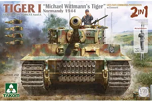 Takom 1/35 Tiger 1 Early + Late/Late Command Tanks Twin Pack Plastic Scaled Model Kit image 99182
