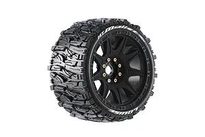 Louise 4.4" MT-Mallet Speed Tyres On Black Spoked Removable Hex Rims - Glued Wheels 2Pcs