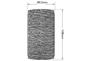 Louise 4.4" MT-Mallet Speed Tyres On Black Spoked Removable Hex Rims - Glued Wheels 2Pcs image 99613