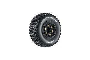 Louise 2.4/3.2" SC-Hummer Tyres On Black Spoked Removable Hex Rims - Glued Wheels 2Pcs image 99633