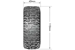 Louise 2.4/3.2" SC-Pioneer Tyres On Black Spoked Removable Hex Rims - Glued Wheels 2Pcs image 99640