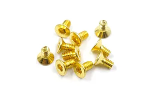 Yeah Racing 2x4mm Fine Thread Countersunk Head Stainless Steel Screws - Gold