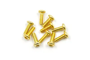 Yeah Racing 2x6mm Fine Thread Button Head Stainless Steel Screws - Gold