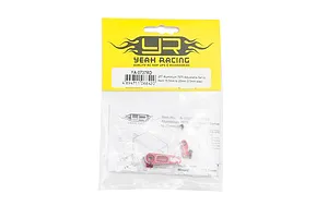 Yeah Racing 25T Aluminium Servo Horn in red, packaged in a clear plastic bag with a yellow header card.