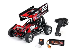 Losi 22S Sprint RC Sprint Car Electric Brushless 2WD 1/10 Scale RTR Bundle - Red