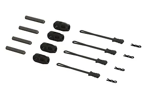 ARRMA 1/5 8S BLX Centre Chassis Brace Rod Ends w/ Pins & Retainers 4Pcs