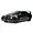 A studio shot of a black Tamiya Toyota Celica GT-Four RC car on a white background, showing the detailed body, wheels, and rear spoiler.