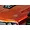 A close-up of a metallic orange RC car bonnet featuring a silver bonnet pin accessory installed on the hood.