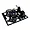 A black plastic sprue containing 1/10 scale RC steering wheel and dashboard accessory parts from Pandora RC.