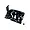 Black plastic RC car muffler and engine accessory parts on a sprue frame with three small screws.