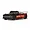 ARRMA Infraction 223S RC drift truck in black and red livery, featuring a low-profile body, large rear wing, and black wheels on a white background.