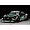 A painted Pandora RC S14 Silvia late model drift car body with black and green livery, mounted on a chassis.
