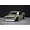 Front three-quarter view of a gold Pandora RC KPGC110 Skyline 2000GT-R drift car body shell on a grey surface.