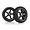 HSP 2.3" Front Buggy Tyres on Black Rims - Wheels 2Pcs 06010