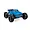 A studio shot of the blue ARRMA Notorious 6S V5 1/8 scale RC stunt truck on a white background.