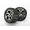 Two Traxxas 3.8-inch Talon tires pre-glued onto black chrome Gemini wheels, shown against a plain white background.
