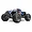 Traxxas Stampede 4x4 VXL RC monster truck in blue and black livery with large off-road tires, shown from a low angle against a white background.