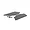 Two black carbon fibre rear suspension arm guards with a woven texture and two included black metal screws on a white background.