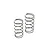 Two silver metal RC shock springs standing upright against a plain white background.