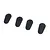 Four black 1/10 scale aero catch hood pins for RC cars arranged in a row against a white background.