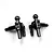 Two black anodized aluminium Yeah Racing steering knuckles with ball studs, viewed from above against a white background.