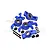 GPM Aluminium Front Steering Hubs & Rear Hubs with Oversized Bearings Set - Blue TXM2122N-B