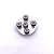 A silver Reefs RC round servo horn with five hex screws installed on a white background.