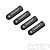 Four black cylindrical MIP driver tip caps arranged diagonally on a white background.