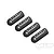 Four black cylindrical MIP driver tip caps arranged diagonally on a white background.