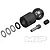 MIP X-Duty driveshaft hub component with included washers, pin, and grub screw on a white background.