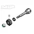 A technical diagram of an MIP X-Duty rear CVD wheel axle assembly, showing the axle, hex adapter, spacer, set screw, and locking nut.