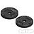 Two black circular MIP Bypass1 shock pistons with multiple holes, shown from different angles on a white background.