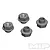 Four grey metal stop washers for RC shock absorbers by MIP, shown in a 3D rendered style.