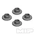 Four grey metal flanged washers or spacers arranged in a diamond pattern on a white background with the MIP logo in the bottom right corner.