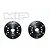 Two black circular MIP shock pistons with six holes and engraved branding on a white background.
