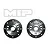 Two black circular MIP shock pistons with multiple holes, featuring the MIP logo and an H marking, set against a white background.