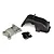 A set of three Traxxas RC gear cover components including one large black cover, one small black bracket, and one grey mounting piece.