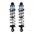 Two Pro-Line Pro-Spec assembled RC shock absorbers with silver threaded bodies, blue collars, and black springs against a white background.