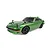 A green Team Associated SR27 Datsun 240Z RC car on a white background, showing a detailed scale model with black wheels and fender mirrors.