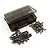 A Yeah Racing titanium screw kit for Kyosho Turbo Optima, featuring a translucent black plastic storage box and numerous metal screws on a white background.