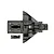 A top-down view of a black plastic Traxxas rear lower bulkhead component for an RC vehicle, including a small separate sticker sheet.