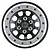 A Pro-Line 2.9 inch steelie RC wheel rim featuring a black center with a silver outer ring and beadlock-style bolts.