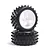 Losi 4 Row Rear Tyres on White 5 Spoke Rims 2Pcs LOS41024