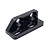 A black anodized aluminium motor mount adapter for RC cars, featuring two countersunk holes and two slotted mounting holes.