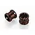Two dark bronze-coloured cylindrical RC driveshaft couplings with small holes, isolated on a white background.