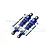Two blue GPM Racing aluminium adjustable shock absorbers with mounting hardware on a white background.