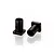 Two black metal RC rocker arm sleeves with a cylindrical body and a square base, isolated on a white background.
